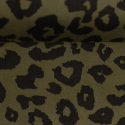 Kunstleder Wildleder Suede Clara oliv Leo print